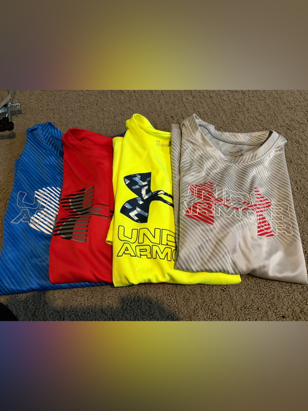 Under Armour Men's Performance Tees - Blue, Red, Yellow, Silver